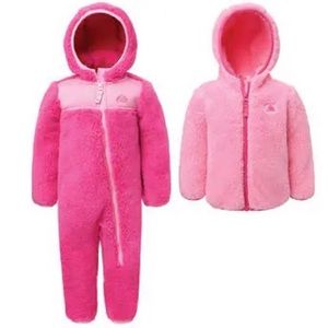 Snozu 2-Piece Infant Fleece Jacket and Snowsuit- Pink- Size 3/6 months